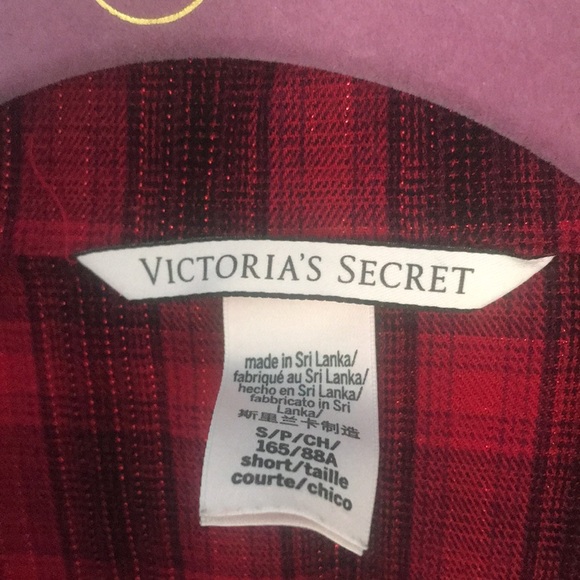 Victoria’s Secret sparkle plaid pajama top small - Picture 4 of 5